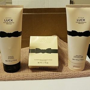 Avon Luck Eau de parfum, shower gel, and b